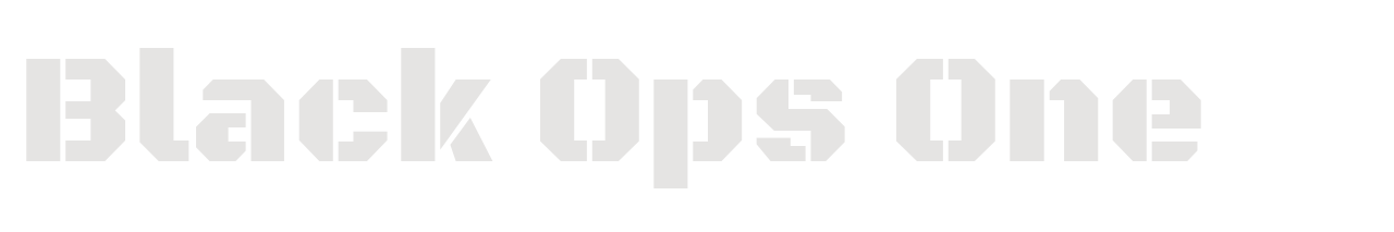 Black Ops One set in Black Ops One