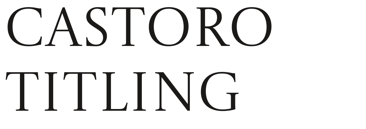 Castoro Titling set in Castoro Titling