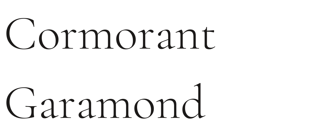 Cormorant Garamond set in Cormorant Garamond