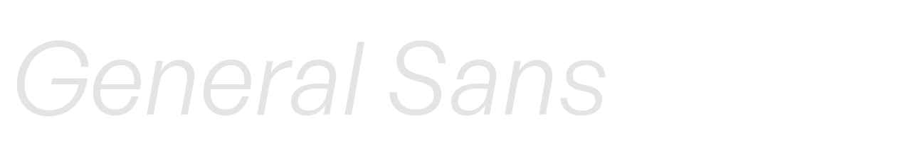 General Sans set in General Sans