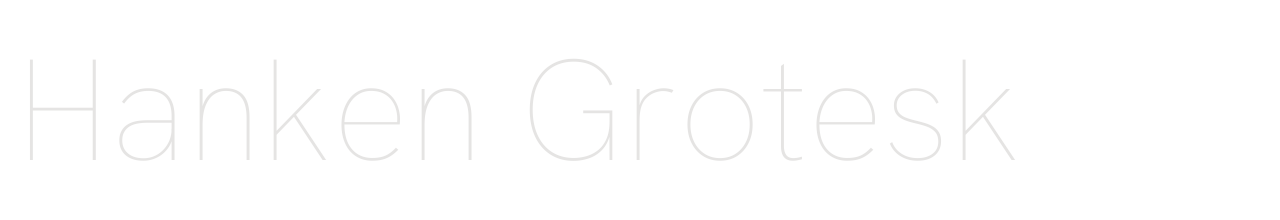 Hanken Grotesk set in Hanken Grotesk