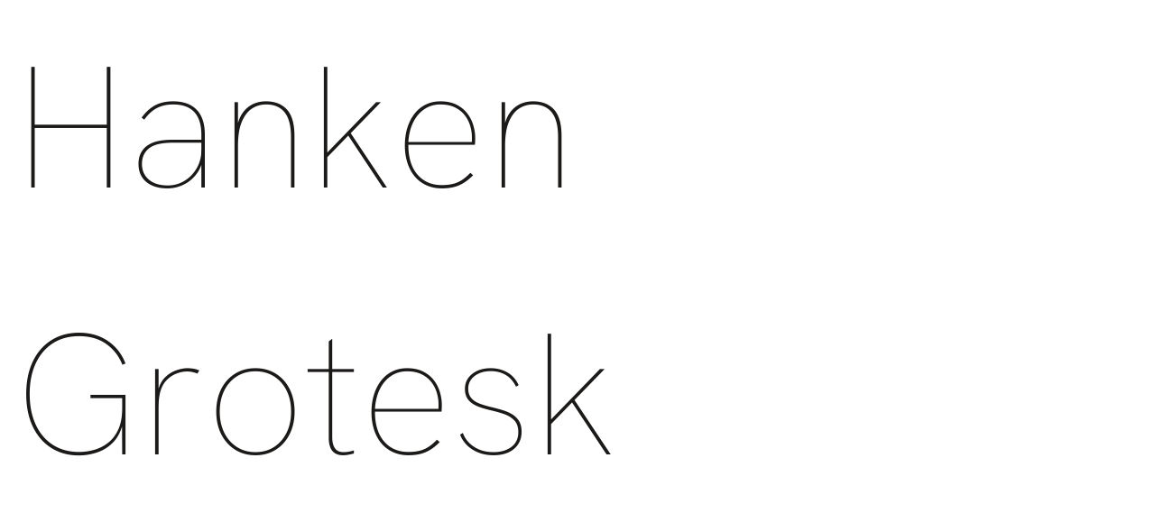 Hanken Grotesk set in Hanken Grotesk