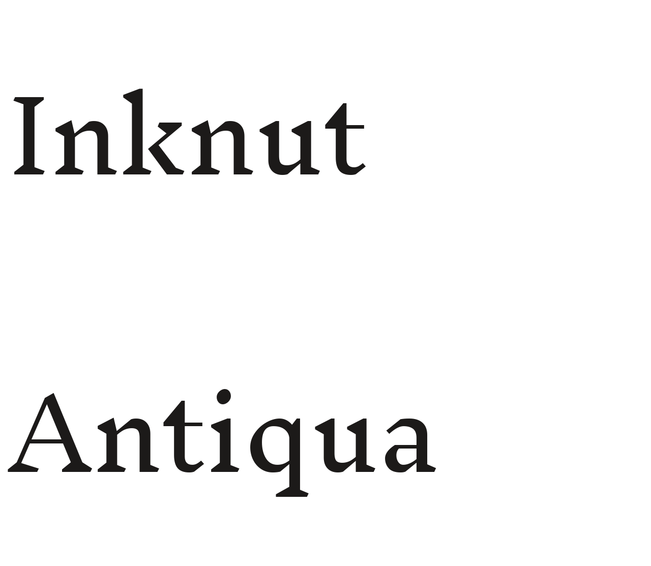 Inknut Antiqua set in Inknut Antiqua