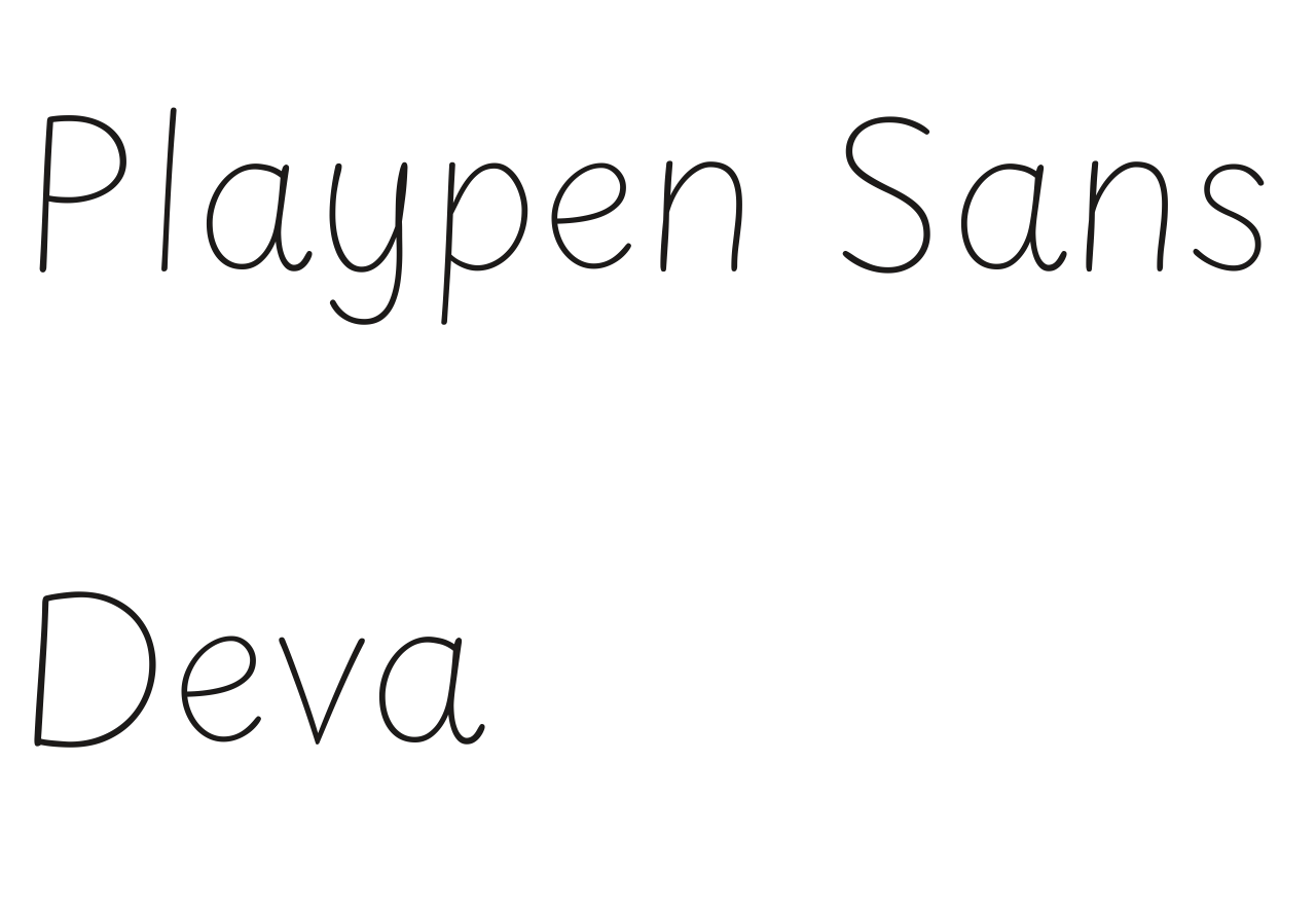 Playpen Sans Deva set in Playpen Sans Deva
