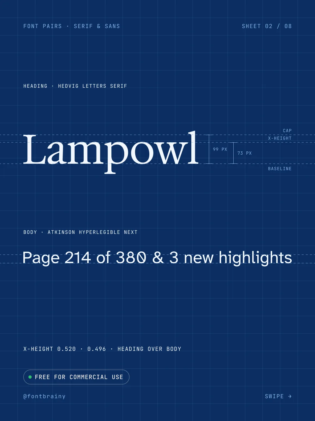 Lampowl: Hedvig Letters Serif and Atkinson Hyperlegible Next