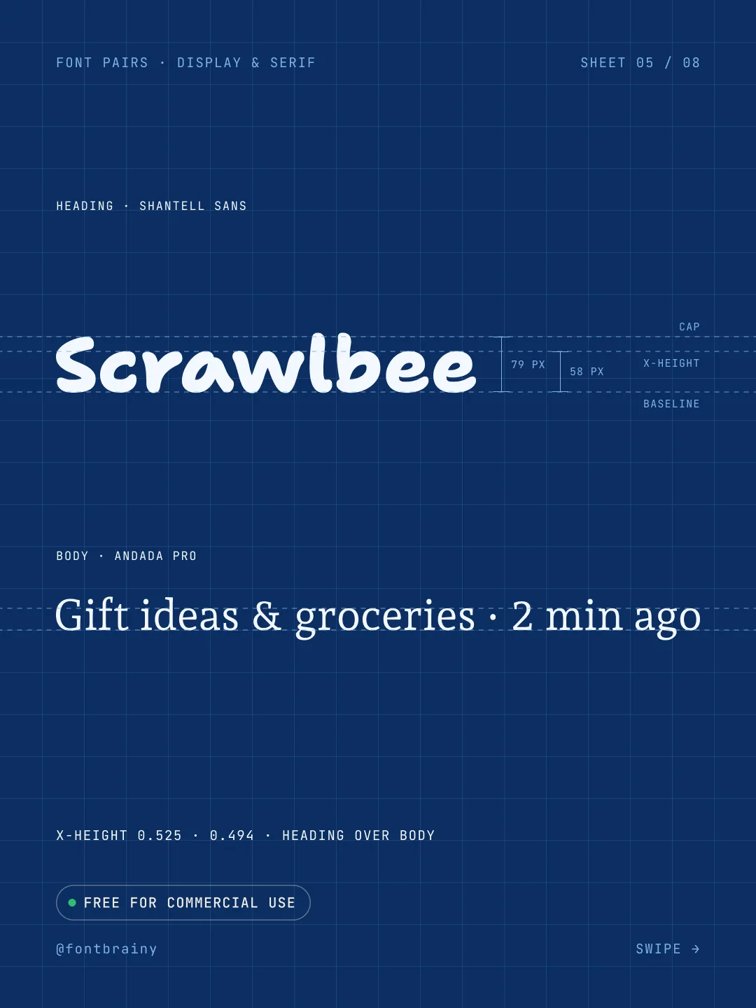 Scrawlbee: Shantell Sans and Andada Pro