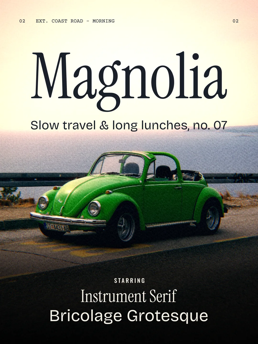 Magnolia: Instrument Serif and Bricolage Grotesque