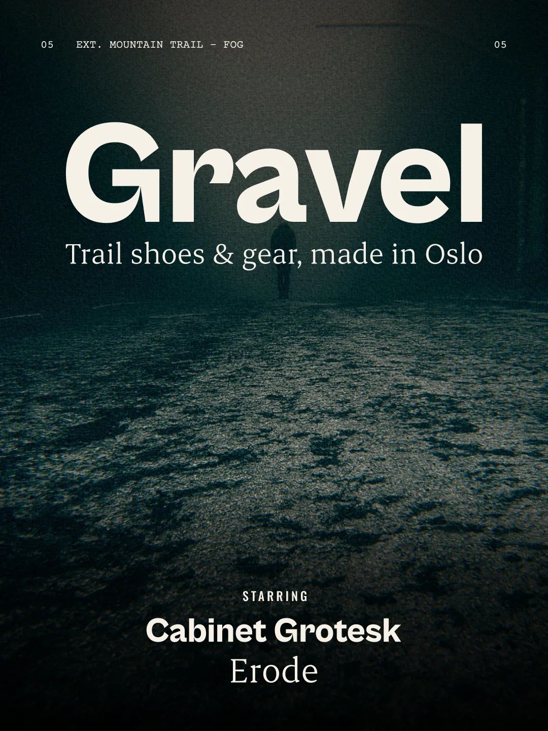 Gravel: Cabinet Grotesk and Erode