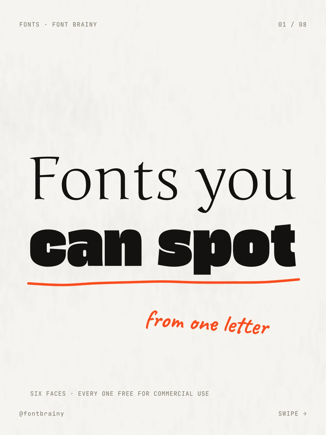 Fonts you can spot from one letter