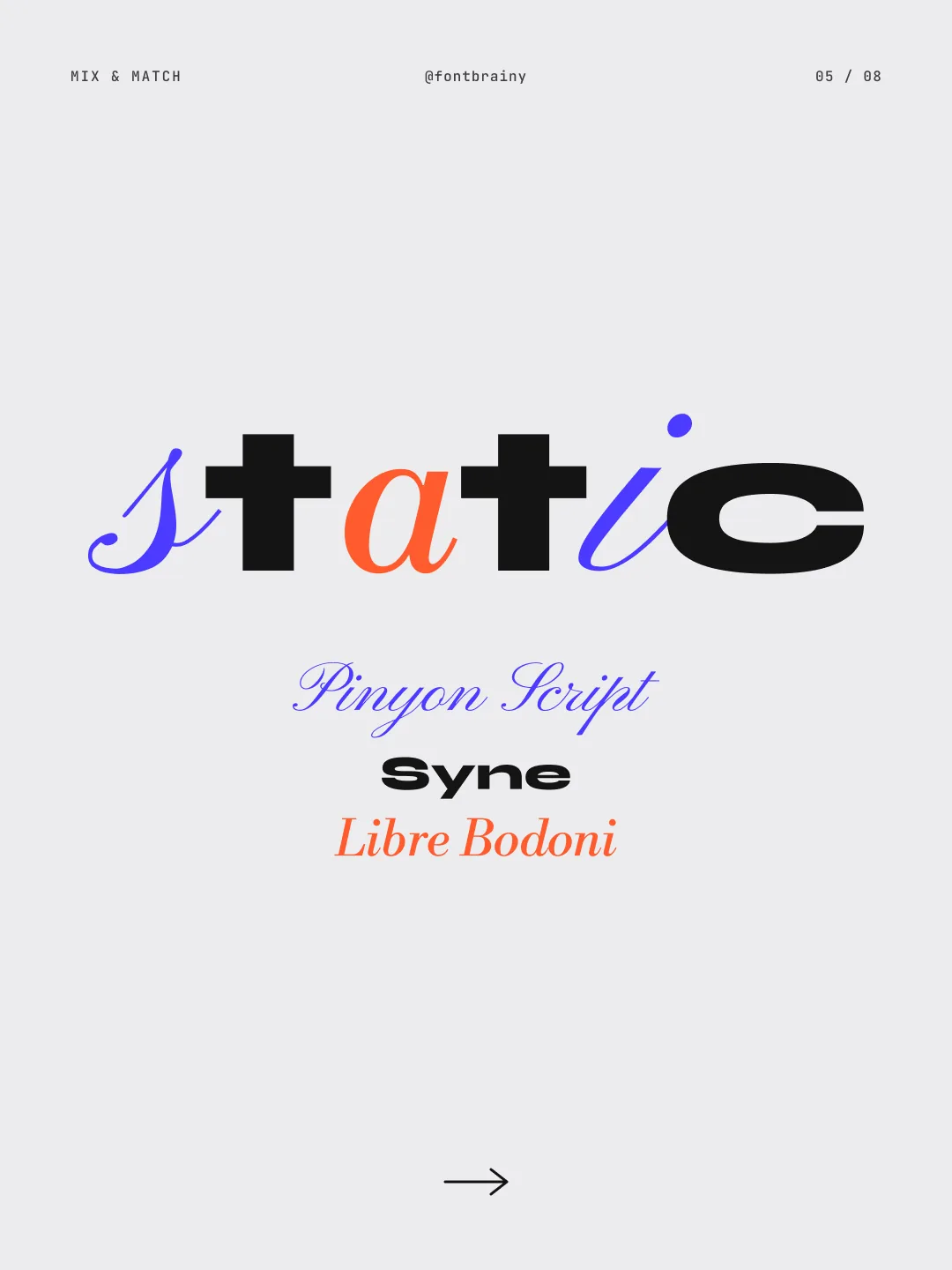 Syne + Libre Bodoni + Pinyon Script: Syne and Libre Bodoni and Pinyon Script