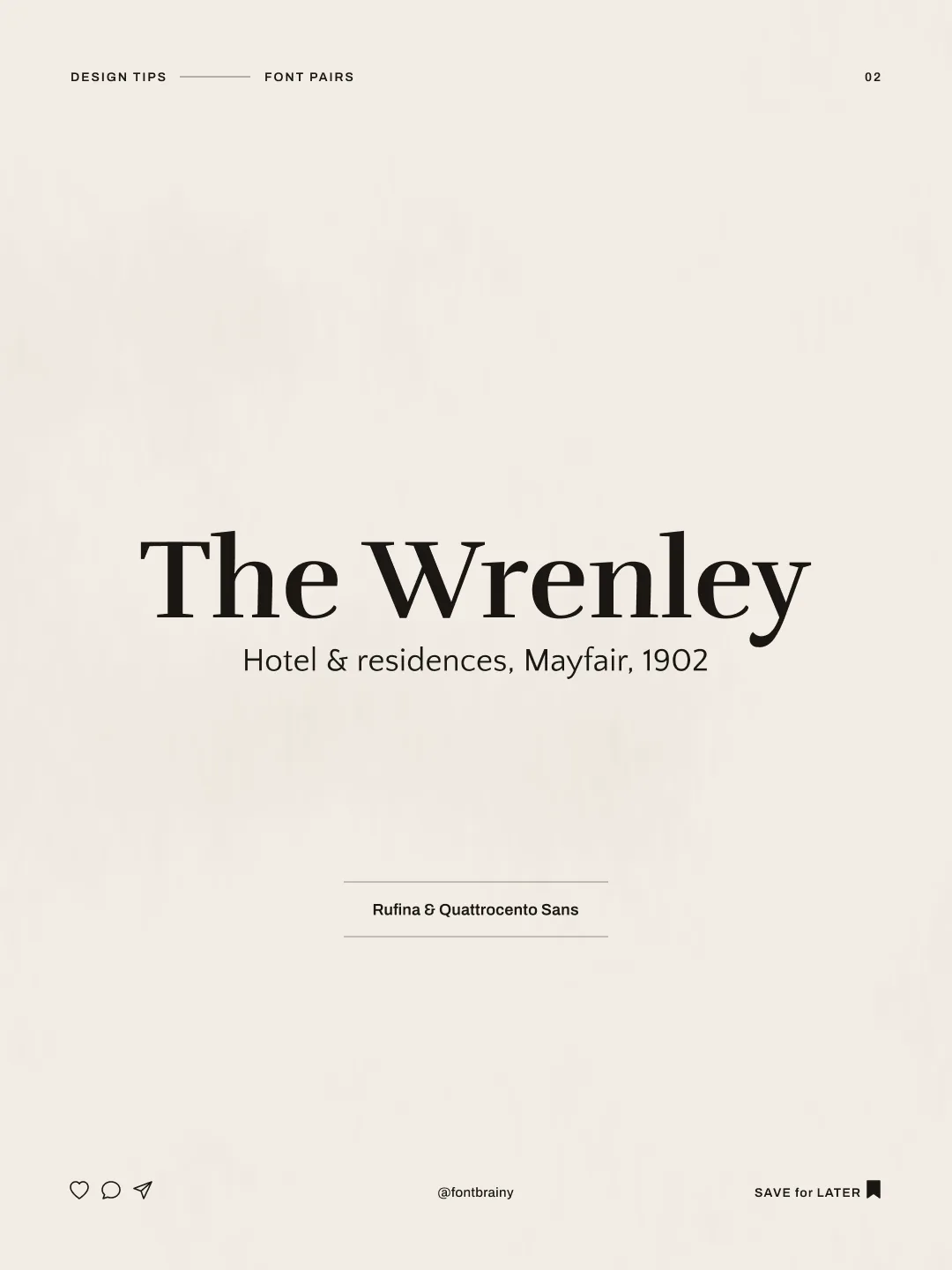 The Wrenley: Rufina and Quattrocento Sans