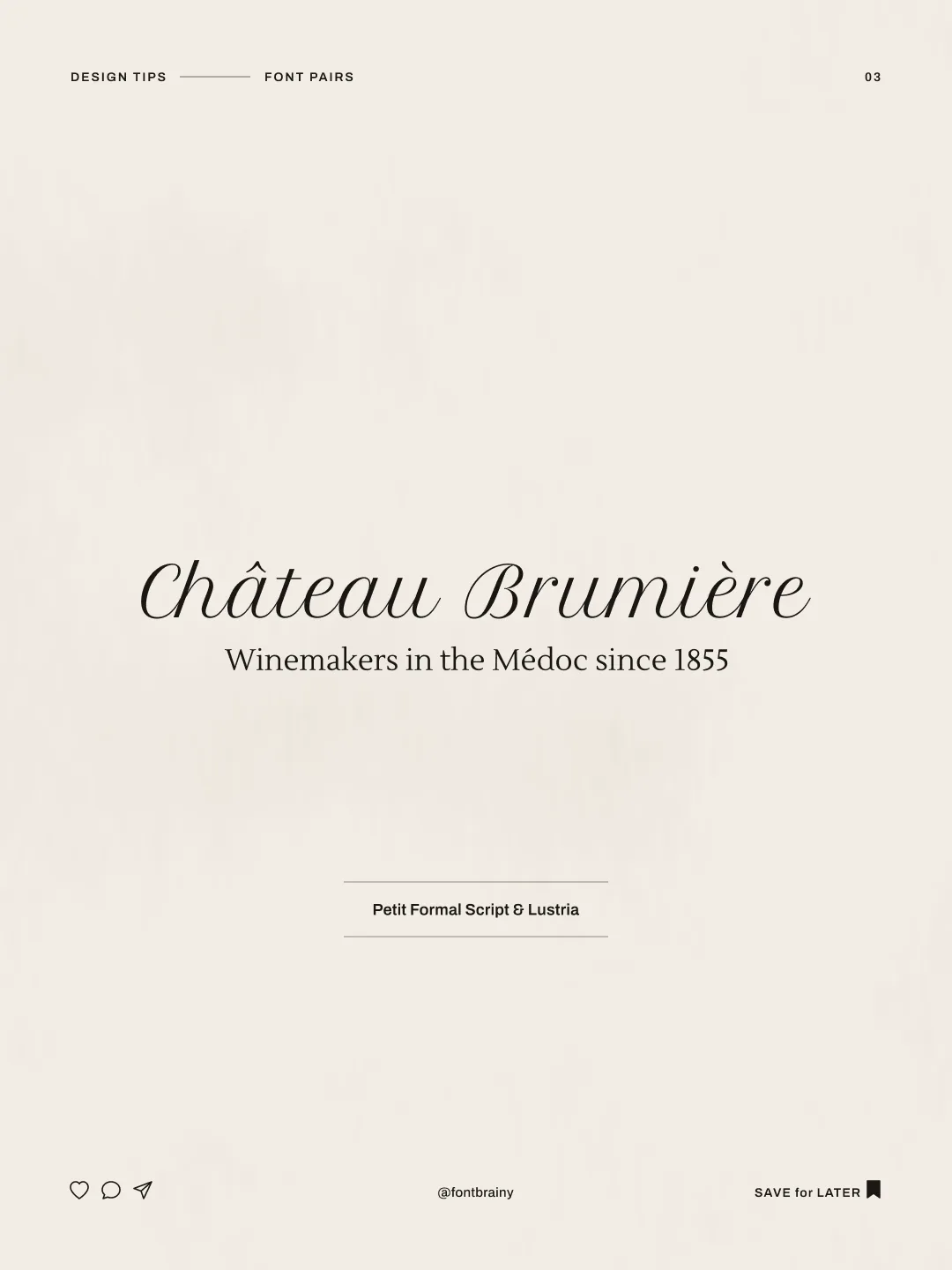 Château Brumière: Petit Formal Script and Lustria