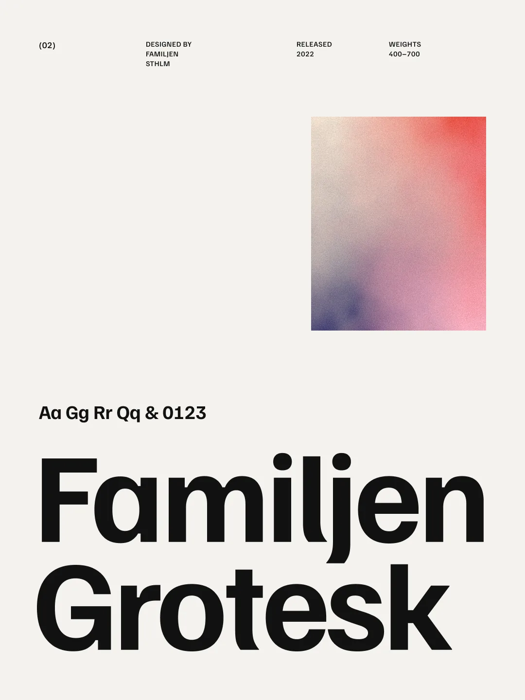 Familjen Grotesk: Familjen Grotesk
